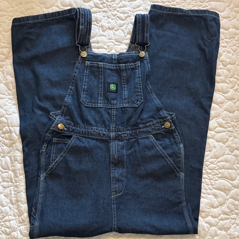 Boys John Deere Navy Blue Denim Overalls